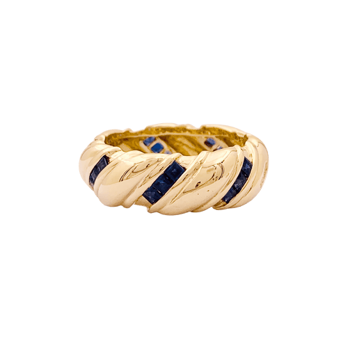 Bague 53 Bague vintage POIRAY, or jaune, saphirs calibrés. 58 Facettes 34649