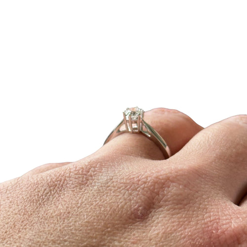 Bague 54 Solitaire or blanc 58 Facettes 282