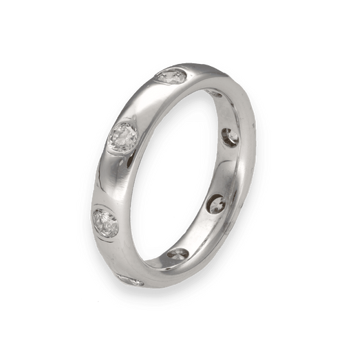 Bague Alliance Mauboussin en or gris 18K massif – 0,50 ct de diamants G-VS – Taille 52 – Vers 1980 58 Facettes