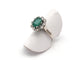 Bague Bague marguerite en or blanc 750, émeraude et diamants 58 Facettes