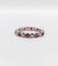 Bague 51 Alliance américaine vintage or blanc 18k diamants et rubis 58 Facettes A06081
