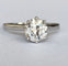 Bague 53.5 Solitaire en or, style Art déco tardif, serti d'un diamant taille brillant ancien de 1,14 carat. 58 Facettes