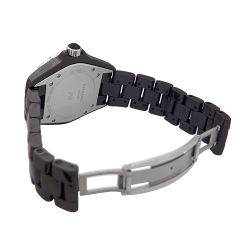 Montre Montre Chanel, "J12", céramique noire, rubis, acier. 58 Facettes 34447