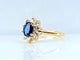 Bague en or jaune 18 carats, saphir et diamants