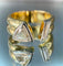 Bague 56.5 Bague moderne deux ors diamant triangle VS 58 Facettes