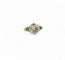 Bague 52 Solitaire ancien or jaune et platine, diamant et émeraudes 58 Facettes