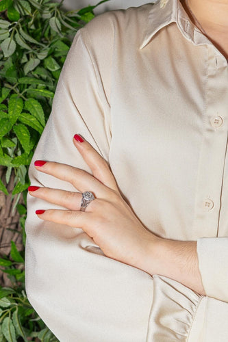 Bague 51 Bague Or blanc, Platine Diamant 58 Facettes 4425765CN