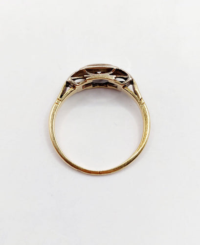 Bague 49.5 Bague Art Déco or deux tons, diamant 58 Facettes A05340