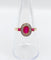 Bague 55 Bague pompadour vintage or jaune, rubis, diamants et de rubis carrés 58 Facettes A05077