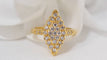 Bague 54 Bague marquise en or jaune et diamants 58 Facettes 30777