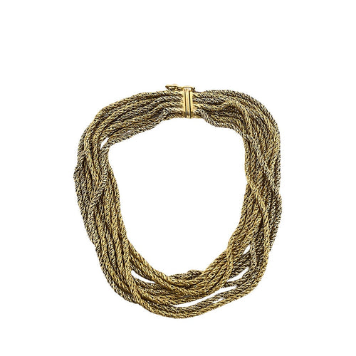 Bracelet Bracelet en or deux couleurs tressés 58 Facettes SBR1707