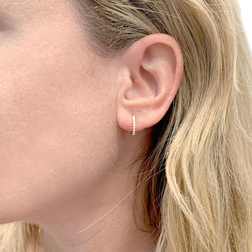 Boucles d'oreilles Boucles d'oreilles créoles, or jaune, diamants. 58 Facettes 34286