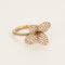 Bague fleur en Or jaune et pierres roses