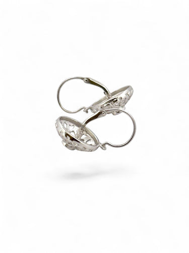 Boucles d'oreilles Boucles d’oreilles dormeuses or blanc saphirs 58 Facettes