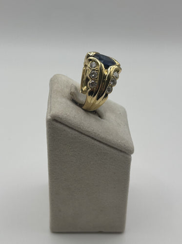 Bague 49.5 Bague Saphir et diamants en or jaune 58 Facettes