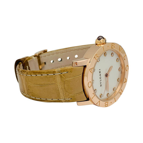 Montre Montre Bulgari, "BB33",or rose, nacre et diamants. 58 Facettes 31968