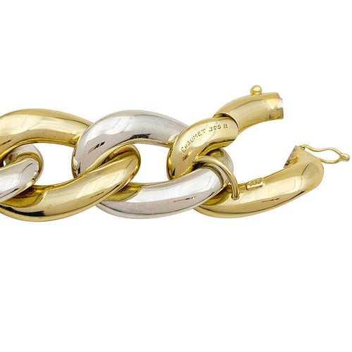 Bracelet Bracelet Chaumet, gros maillons en deux tons d'or. 58 Facettes 33834