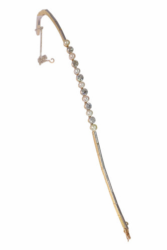 Bracelet Bracelet Art Déco en diamants et perles 58 Facettes 24137-0350