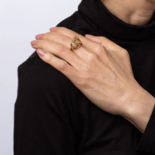 Bague 52 Bague Grenouille Vintage Or Jaune Pieds Palmés 58 Facettes G12691