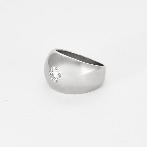 Bague 52,5 Bague dôme en or blanc et diamant 58 Facettes LAV1846