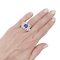 Bague 50 Bague or blanc, saphir et diamants. 58 Facettes 34081