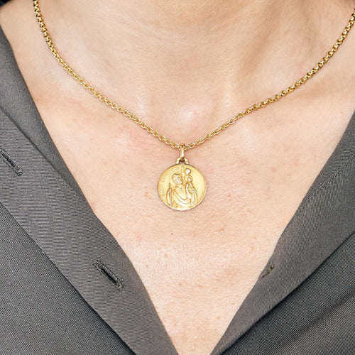 Médaille Saint Christophe en or jaune