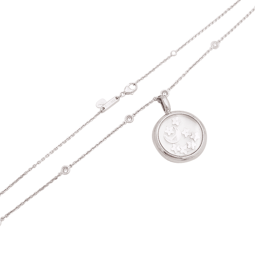 Collier Chopard "Happy Diamonds" or blanc, diamants. 58 Facettes 34192