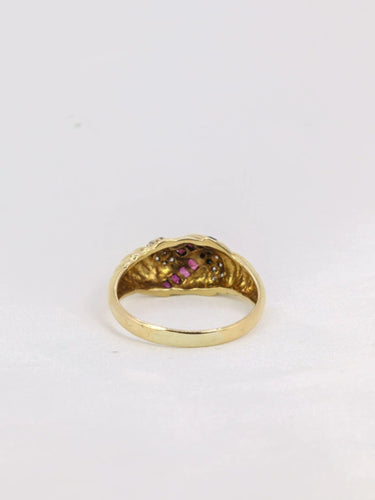 Bague 57 Bague jonc vintage or diamants rubis calibrés 58 Facettes J196
