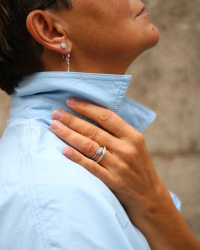 Bague Alliance Tour Complet Platine et Diamants 58 Facettes A11206