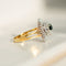 Bague 57 Bague vintage en or jaune et blanc avec saphir et diamants 58 Facettes