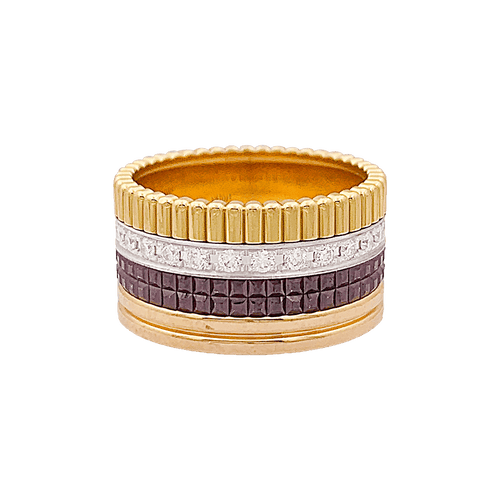 Bague 56 Bague Boucheron, "Quatre Classique Large", trois ors et diamants 58 Facettes 34351