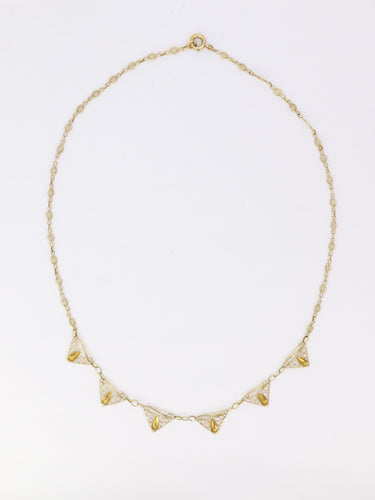 Collier Collier draperie Art Nouveau or jaune filigrane 58 Facettes 1102.7