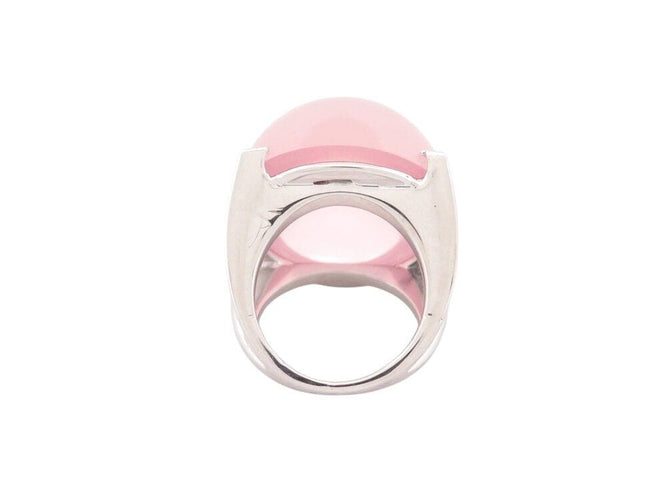 Bague 50 bague cabochon quartz rose etoile t50 en or blanc 18k 21.8 gr 58 Facettes 267805