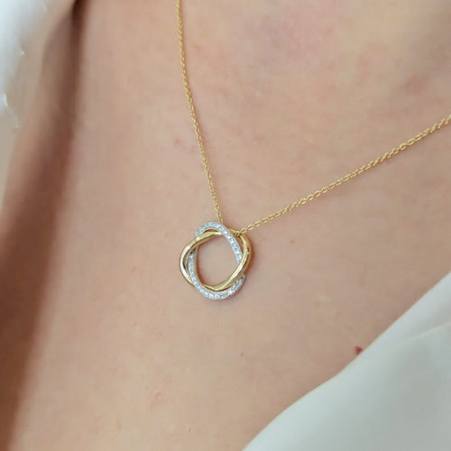 Collier Collier Poiray « Tresse » en or jaune, or blanc et diamants 58 Facettes 32673