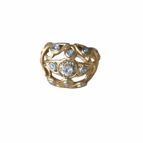 Bague 49.5 Bague Boule cocktail fil or rose riamants 58 Facettes