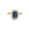 Bague 53.5 Bague Saphir Diamant Vintage Pierre Précieuse Fiançailles Or Jaune 58 Facettes G13425