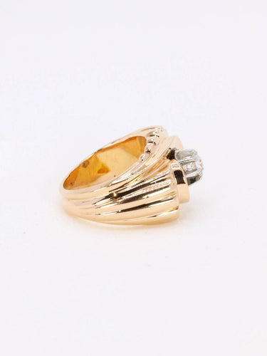 Bague 49 Bague tank or platine diamant taille ancienne 0.25ct 58 Facettes J194