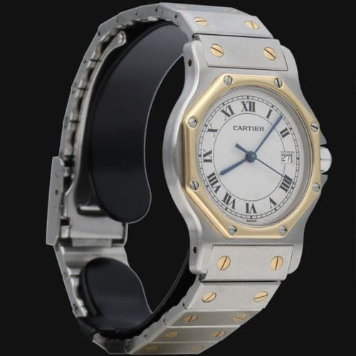 Montre Cartier Montre Santos Ronde Octagon Or Jaune 18K Et Acier 58 Facettes MT44455