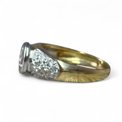 Bague 56 Solitaire illusion en or blanc serti de diamants 58 Facettes 296