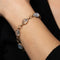 Bracelet Bracelet Art déco vintage en pierre de lune, or jaune 14 carats, 18 cm, bijoux fins Estate 58 Facettes G13726