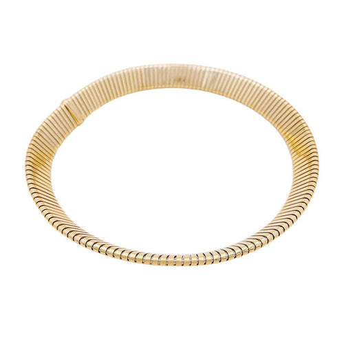 Collier Collier Bulgari vintage, "Tubogas", or jaune, acier. 58 Facettes 34085