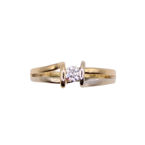 Bague 52 Solitaire deux ors et diamant 58 Facettes