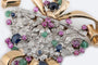Broche Oro Giallo Broche cocktail vintage en or jaune ornée de diamants, rubis, saphirs et émeraudes 58 Facettes spl87
