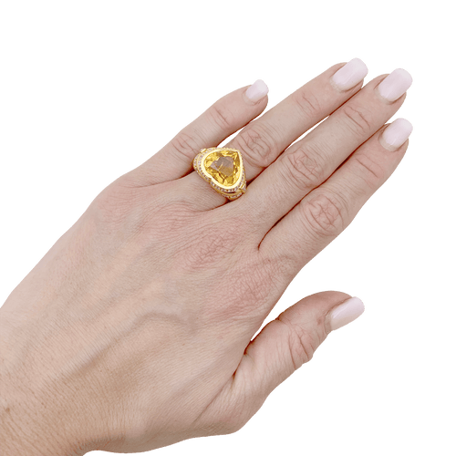 Bague 52 Bague Repossi "Coeur" or jaune, diamants, citrine. 58 Facettes 34359