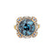 Bague Bague cocktail Art déco vintage en émail, bijoux en filigrane d'or 14 carats, pierre bleue 58 Facettes G13363