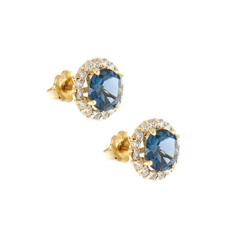 Boucles d'oreilles Boucles d'oreilles topazes diamants 58 Facettes 23608