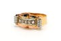 Bague 58 Bague Art Déco sertie de diamants taille rose en or jaune et blanc 18 carats 58 Facettes B781