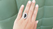 Bague 50 Bague pompadour en platine, saphir et diamants 58 Facettes 32363