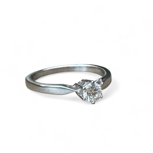 Bague 54 Solitaire or blanc 58 Facettes 282