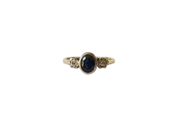 Bague 52 Bague or jaune saphir diamants 58 Facettes